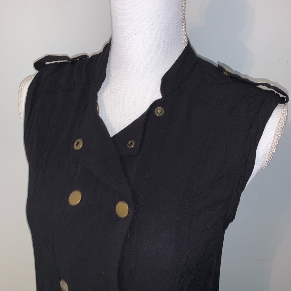 Jack Military-Inspired Black Dress, sz S - Picture 9 of 13